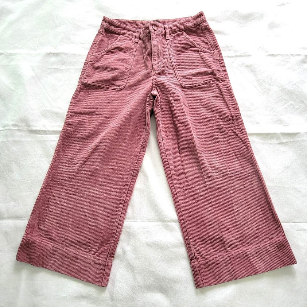 Corduroy Wide Leg Crop Chino Pants A.N.A Size 12 Pink